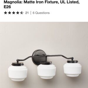 Hearth & Hand with Magnolia Milk Glass 3-Bulb Vanity Wall Sconce